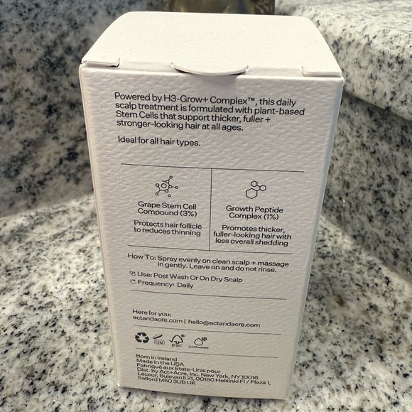 NIB 3% Stem Cell Peptide Hair and Scalp Treatment by Act&Acre - Picture 3 of 6